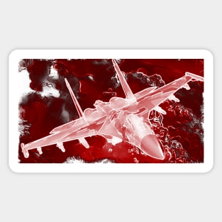 Aviation Fighter Jet Xray red Sticker